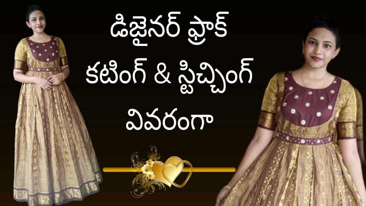 long frock cutting and stitching in Telugu/long frock cutting and  stitching/bell sleeves cutting/Diy - YouTube