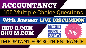 |Imp Accountancy Questions  | BHU BCOM ENTRANCE 2021 || Mcom Entrance 2021 ||