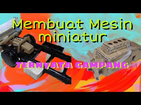 MEMBUAT MESIN DAN GARDAN  MINIATUR TRUK  FULL KARDUS 