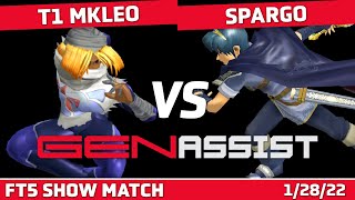 T1 MKLeo (Sheik) VS Sparg0 (Marth) - FT5 Showmatch - GenAssist Day 2