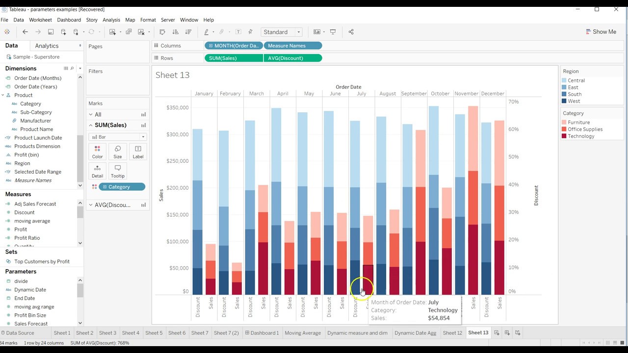 Tableau Dual Axis Bar Chart