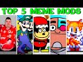 Top 5 Meme Mods #2 - Friday Night Funkin&#39; - VS Cyborg, Classic Sonic and Tails, Mokey, YTP Invasion