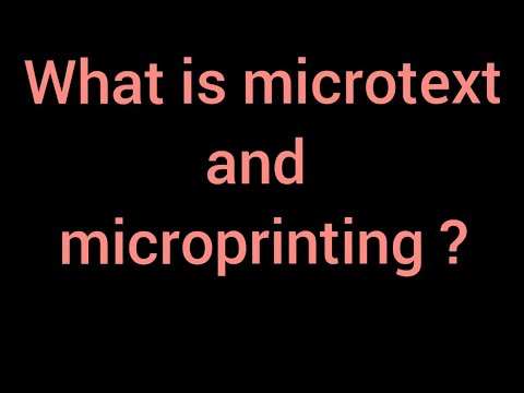 Video: Co je mikrotisk a kde se nachází na penězích?