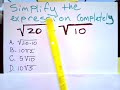Part 1 "Simplify the radical expression completely" 1 G.E.D. &amp; HiSET Test QUESTION &amp; How to ANSWER