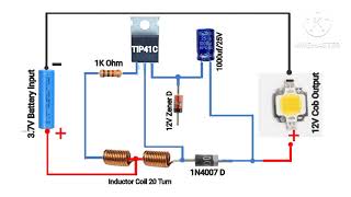 How To Make Dc To Dc Boost Converter Circuit 6Volt To 12Volt Step Up Using TIP41C Transistor