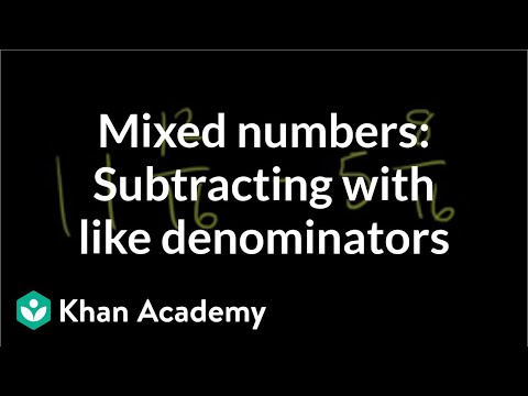 Video: Hoe trek je gemengde getallen af met gelijke noemers?