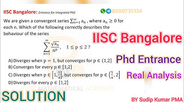 IISC Bangalore Mathematics PhD Entrance Exam Questions | Solution | Real Analysis | By Sudip Kumar