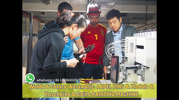 How to enamel lapel pins | Weldo 6 colors automatic painting machine for pins | medals| coins