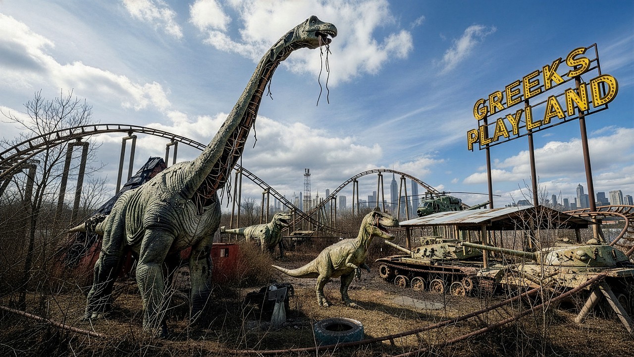 Exploring New York's Abandoned Ghost Town with Jurassic Theme Park On an Island