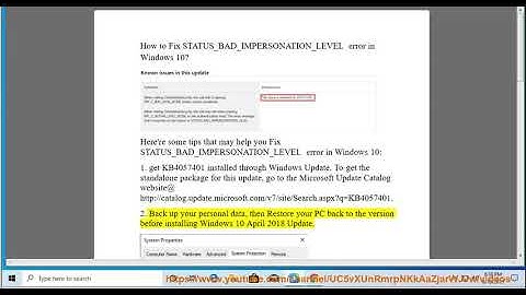 Fix STATUS_BAD_IMPERSONATION_LEVEL error in Windows 10