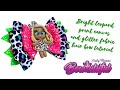 Bright rainbow leopard and glitter hair bow tutorial / how to make hair bows / clay doll for bows