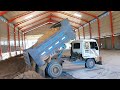 New Project Land Filling Up By Bulldozer Pushing Soil Hyundai Dump Truck Unloading Soil #Ep2278