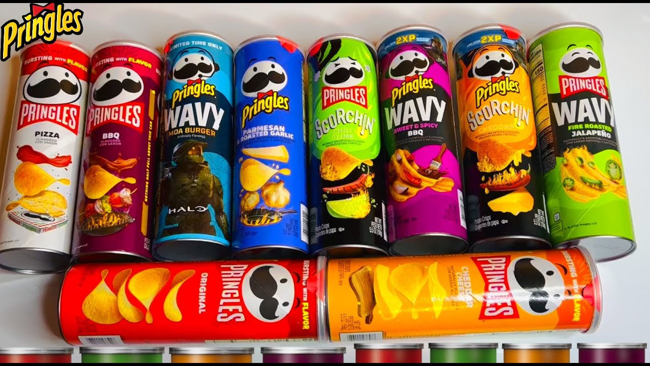 New Opening Pringles Chips MOA Burger Pizza Cheddar Wavy Fire Roasted ...