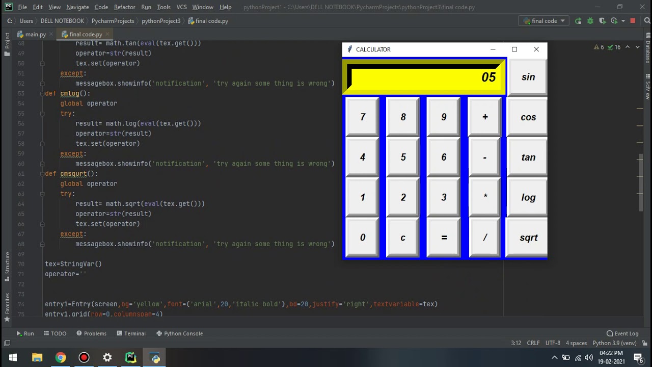 Creating A Simple Calculator In Python Tkinter Gui Using Pycharm