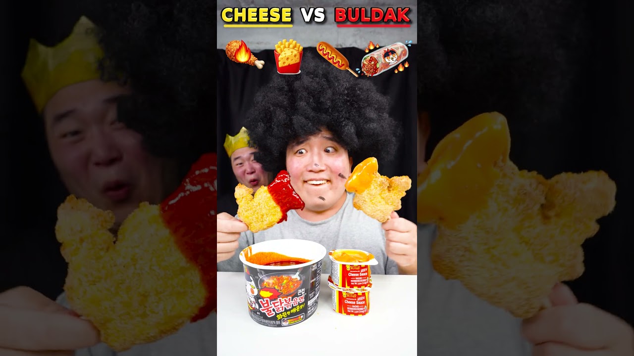 Cheese Sauce VS Buldak Sauce 🔥 Which Wins? #shorts #food #chess #buldak