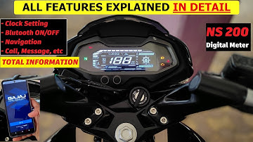 NS200 DIGITAL METER Bs6 2024 ALL FEATURES EXPLAINED | Navigation, Time Setting, Call Accept/Reject