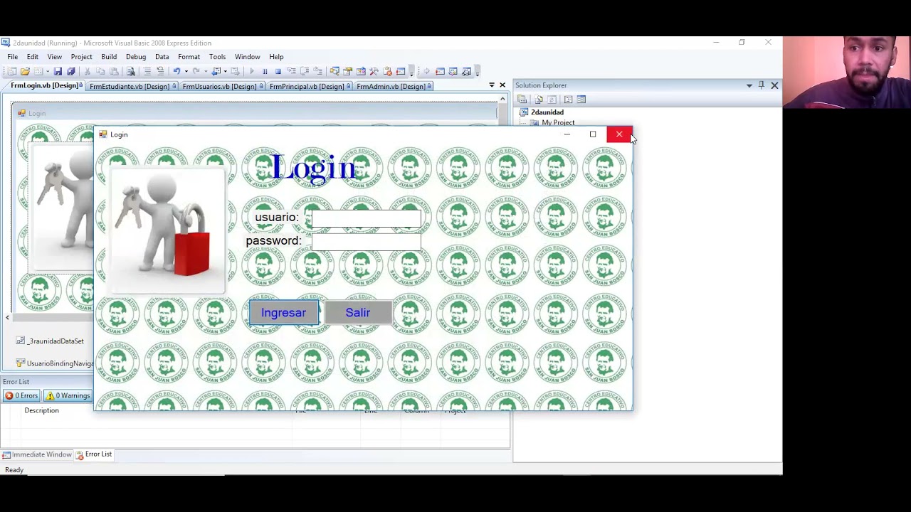 Formulario Login con Visual Basic 2008 - YouTube