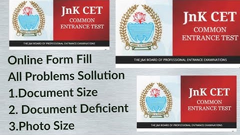 JK CET Online Form Fill All Solution Video