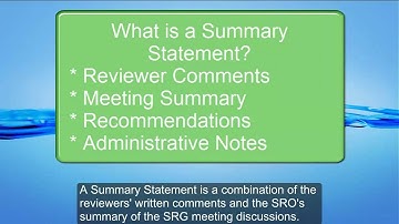 Accessing the Summary Statement (PD/PI Only)