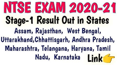 NTSE Result 2021 for Stage 1  | result out