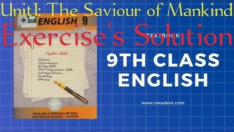 16:Unit 1:The Saviour of Mankind: Exercise solution
