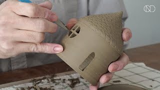 물레로 만드는 집모양 캔들홀더 : Making Pottery Candle Holder on the Wheel   [ONDO STUDIO]