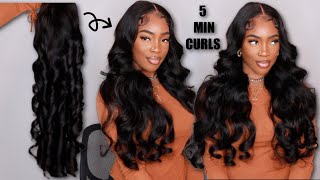 30 Inch Pre-curled Hair!? | 5 MIN Bouncy Curls For Spring Ft West Kiss Hair