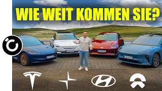 Tesla v Polestar v Hyundai v Nio - who has to get to the charging station first?