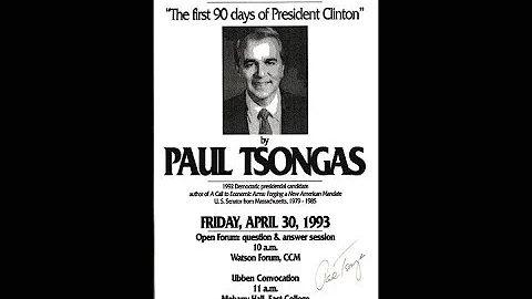 April 30, 1993 - Paul Tsongas Ubben Lecture At DePauw University (Complete)