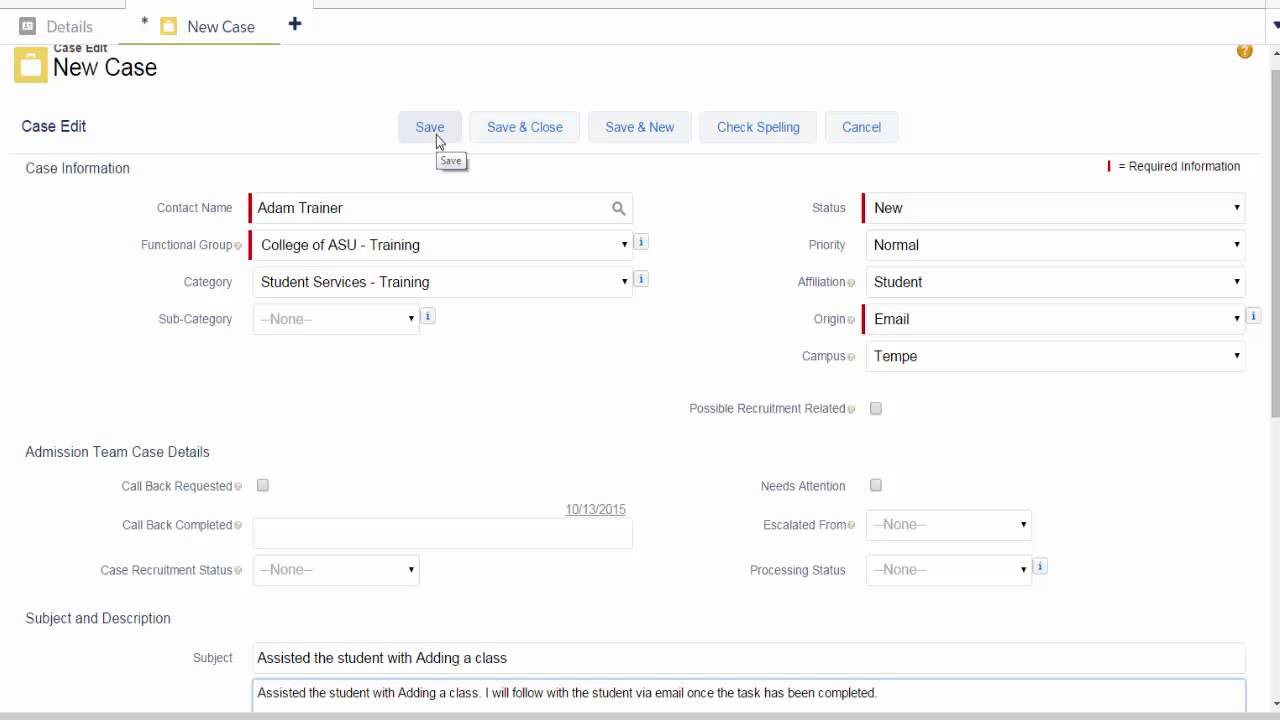 how to create a case on salesforce