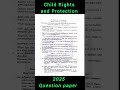 2025 Previous year question paper|#childrightsandprotectiom #bedpreviousyearquestions