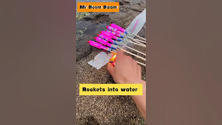 Rockets into pond 💥 #mrboombaam #firecrackers #fireworks #shorts