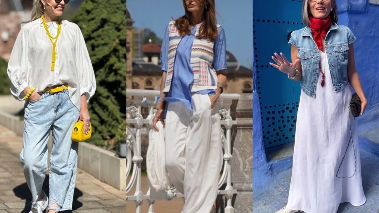 СТИЛЬНОЕ❤️ ЛЕТО НА ПРИМЕРЕ МОДНЫХ ОБРАЗОВ ДЛЯ ЖЕНЩИН 45+55+65+❤️