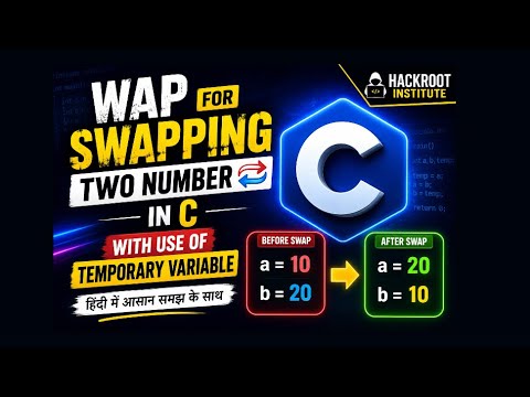 Swap Two Numbers in C Using Temporary Variable | C Programming in Hindi