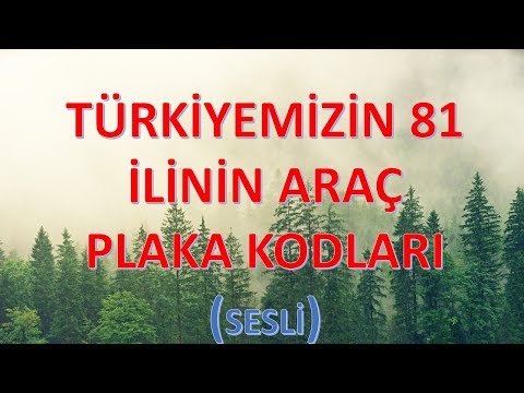 TÜRKİYE 81 İL ARAÇ PLAKA NUMARALARI (sesli) - İL PLAKA KODLARI-81 İLİN PLAKA NUMARALARI