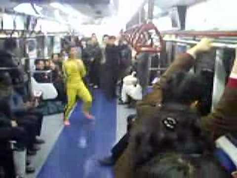 This incident happened as I was on my way to Icheon, Seoul. This dude just started dancing on the tube. It must have been a dare of some sort, cause his friend were recording his, not so well rehearsed, dancing act. hilarious