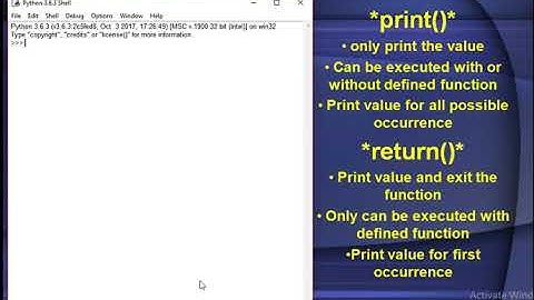 Print() v/s return() in python