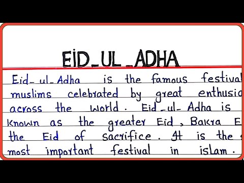 eid ul adha essay in english for class 4