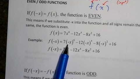 Symmetry and Even vs Odd Functions