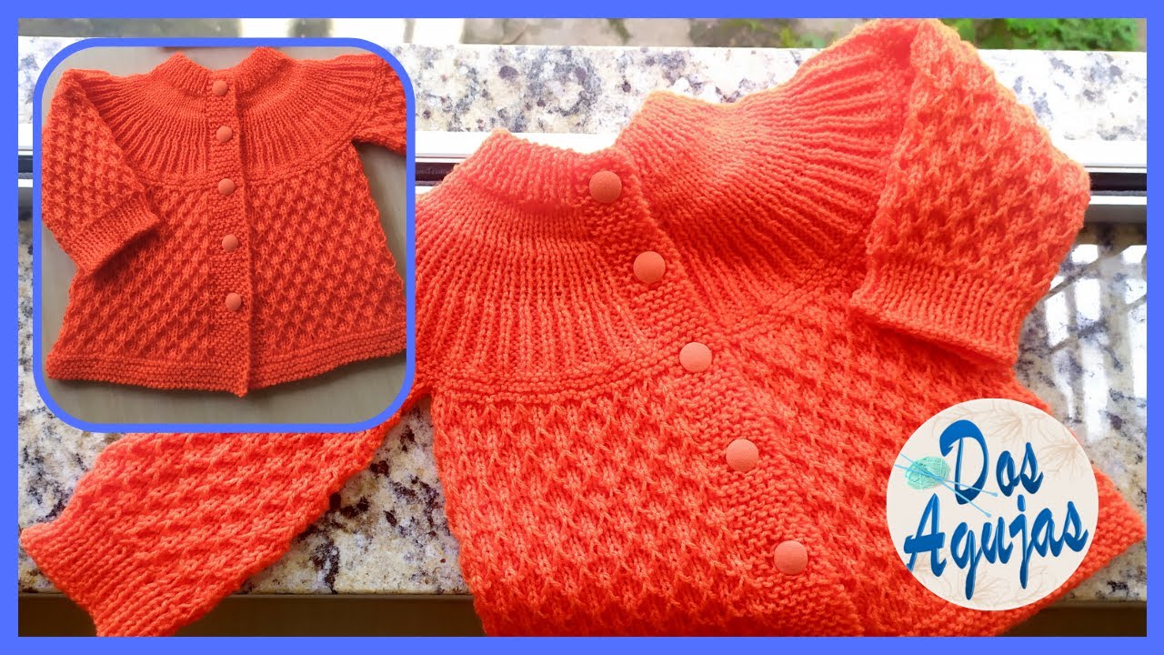 COMO HACER CARDIGAN A DOS AGUJAS QUE DULZURA 9 A 12 MESES