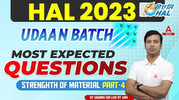HAL Recruitment 2023 | Strength of Material Part-4 | Most Expected Questions