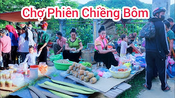 KHÁM PHÁ CHỢ PHIÊN BẢN HỎM CHIỀNG BÔM THUẬN CHÂU SƠN LA chợ rất đông bà con đến họp chợ ít nông sản