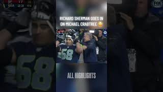 RICHARD SHERMAN CRABTREE RANT 😳 #nfl#football#nflshorts#nflmemes#shorts#sports#nflfootball#hits#hit