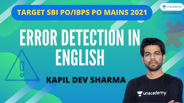 Error Detection in English|SBI & IBPS PO Mains| Kapil Dev Sharma
