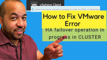 How to remove VMware error Message - HA Failover operation in Progress