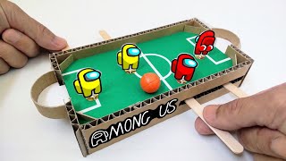 DIY Cardboard Football Table Game with Among Us！ FUNNY Homemade Cardboard Craft Idea image