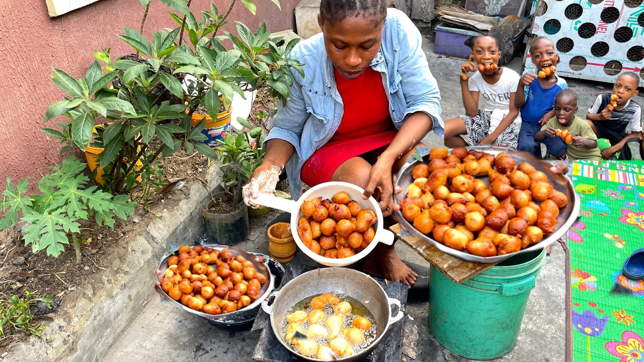 I Made 1000 Nigerian Puff Puff for Children’s Day in African village