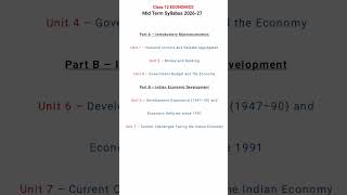 Economics MidTerm Syllabus Class 12 English Medium 2026-27 #thestudyspottt#class12#economics#shorts
