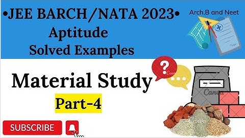 JEE B.Arch / NATA 2023 | Aptitude Questions | Material Study Part-4 | Solved Examples