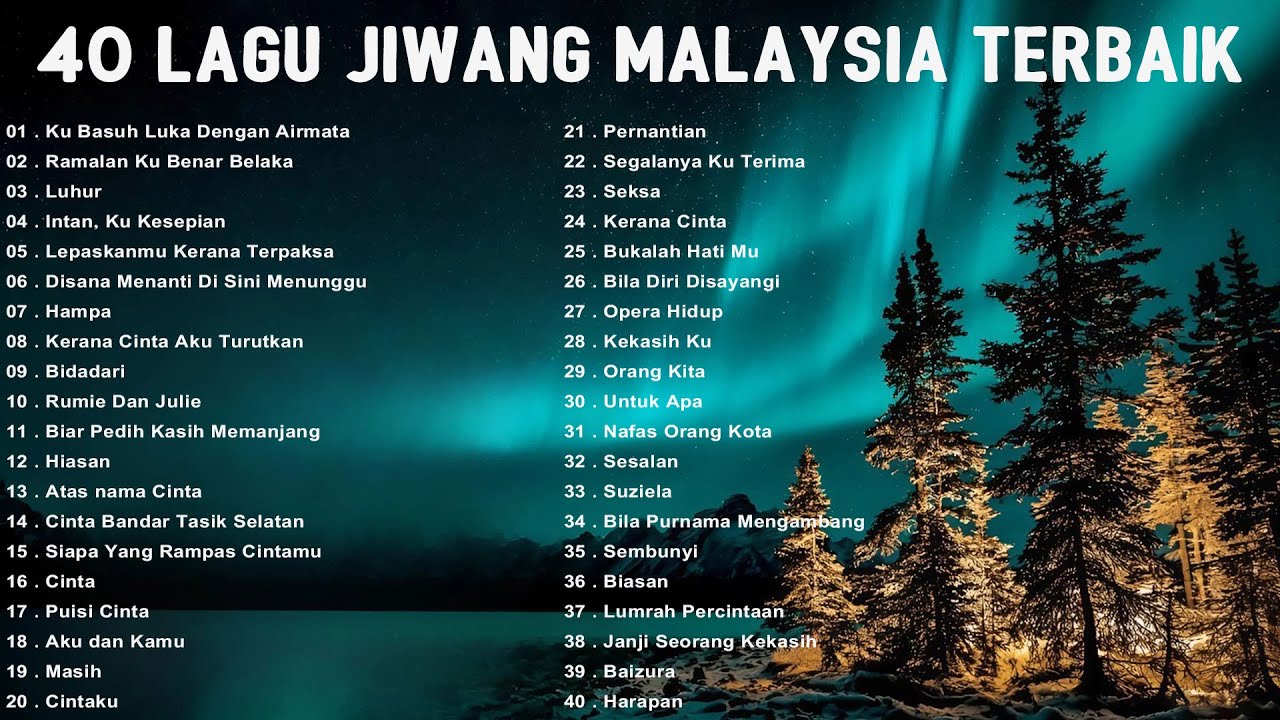 LAGU JIWANG 80AN DAN 90AN TERBAIK - LAGU SLOW ROCK MALAYSIA - KOLEKSI 40 LAGU2 JIWANG 80AN - 90AN